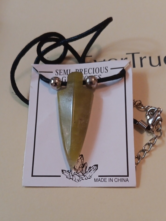 Shop Lc Jewelry - Arrowhead Jade and Lava Stone 36.00 ctw Adjustable Black Cord Necklace 14"